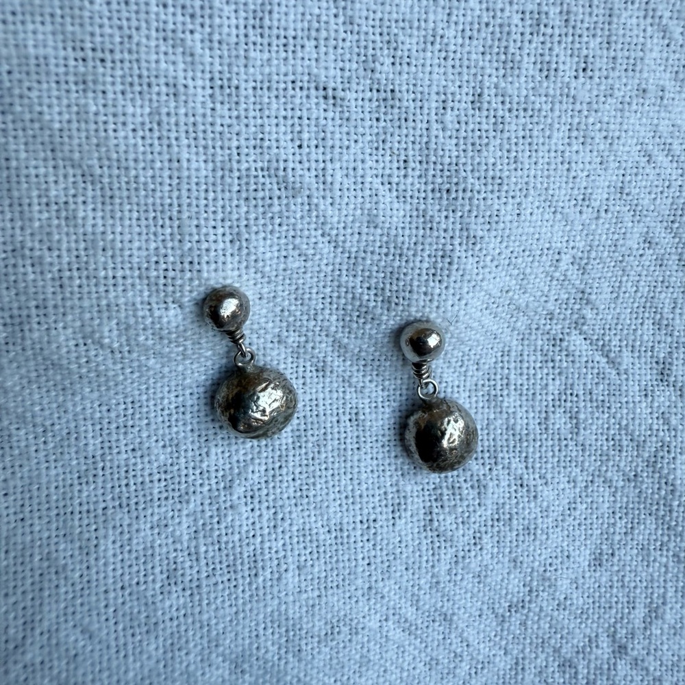 Silver Dangle Stud Earrings - image 1